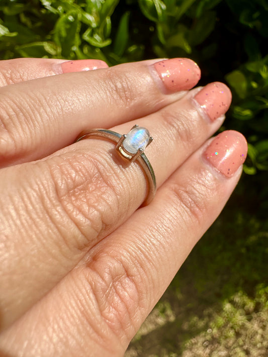 Sterling Silver Moonstone Ring Size 8.25, Captivating Handcrafted Gemstone Jewelry, Mystical Lunar Inspired Accessory, Unique Gift Idea (Copy)