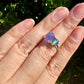 Labradorite and Tanzanite Sterling Silver Ring, Unique Size 7 Gemstone Jewelry, Elegant Boho Statement Gift for Her