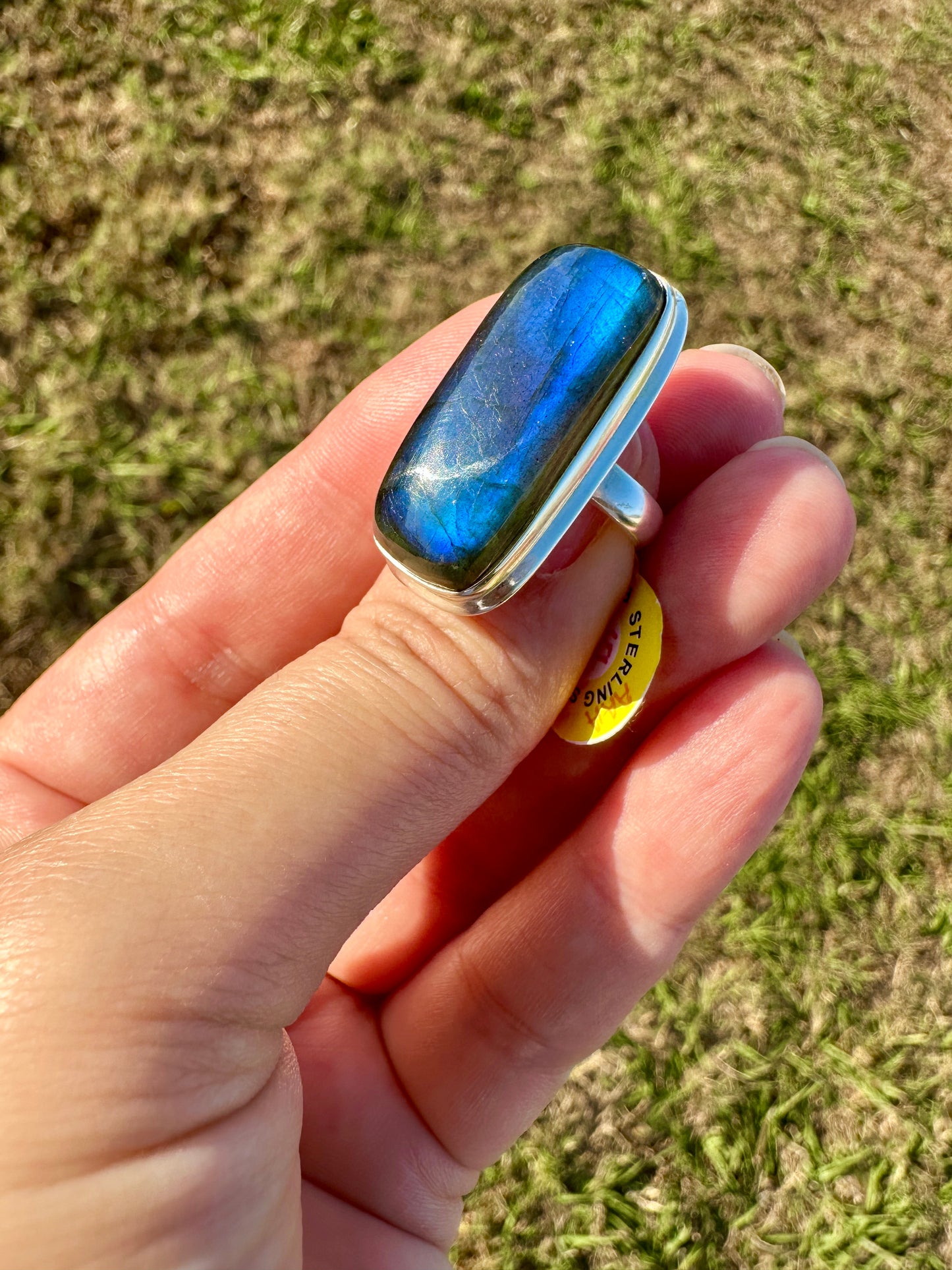 AAA Grade Labradorite Sterling Silver Ring, Elegant Size 6 Gemstone Jewelry, Unique Boho Chic Statement Gift for Her