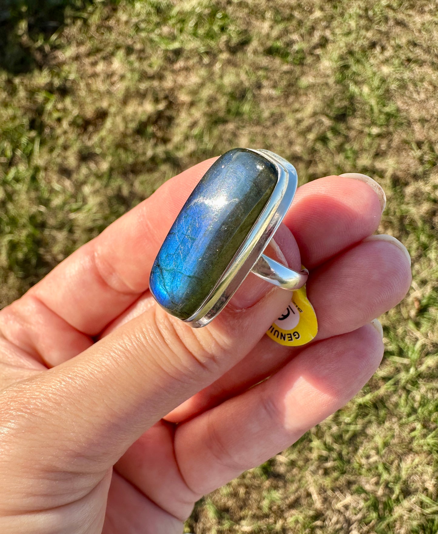 AAA Grade Labradorite Sterling Silver Ring, Elegant Size 6 Gemstone Jewelry, Unique Boho Chic Statement Gift for Her