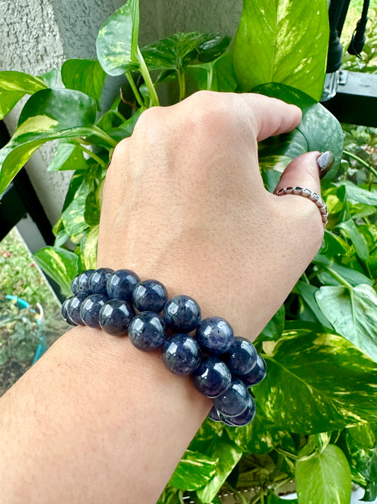 Cordierite Bracelet 10.3mm Beads - Enhance Intuition and Tranquility with Iolite, Perfect for Spiritual and Mental Balance