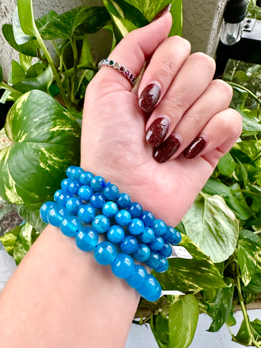 Vibrant Apatite Bracelet with 7mm Beads - Ignite Your Motivation and Clarity, A Perfect Spiritual and Stylish Accessory