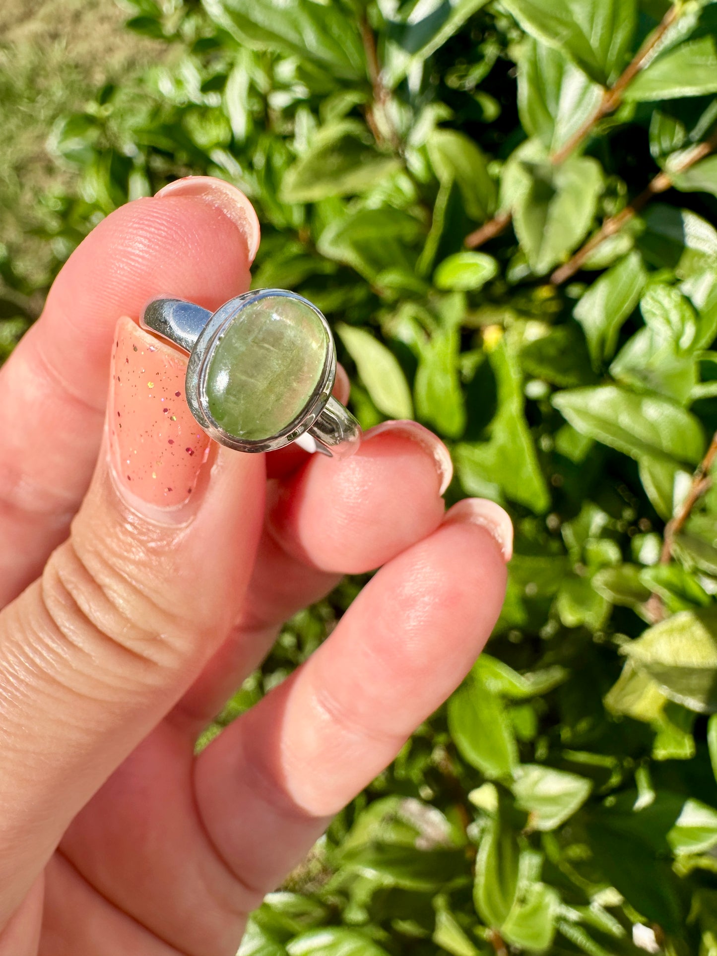 Green Kyanite Ring Size 7, Unique Handcrafted Gemstone Jewelry, Perfect Gift for Nature Lovers, Sterling Silver Elegant Accessory