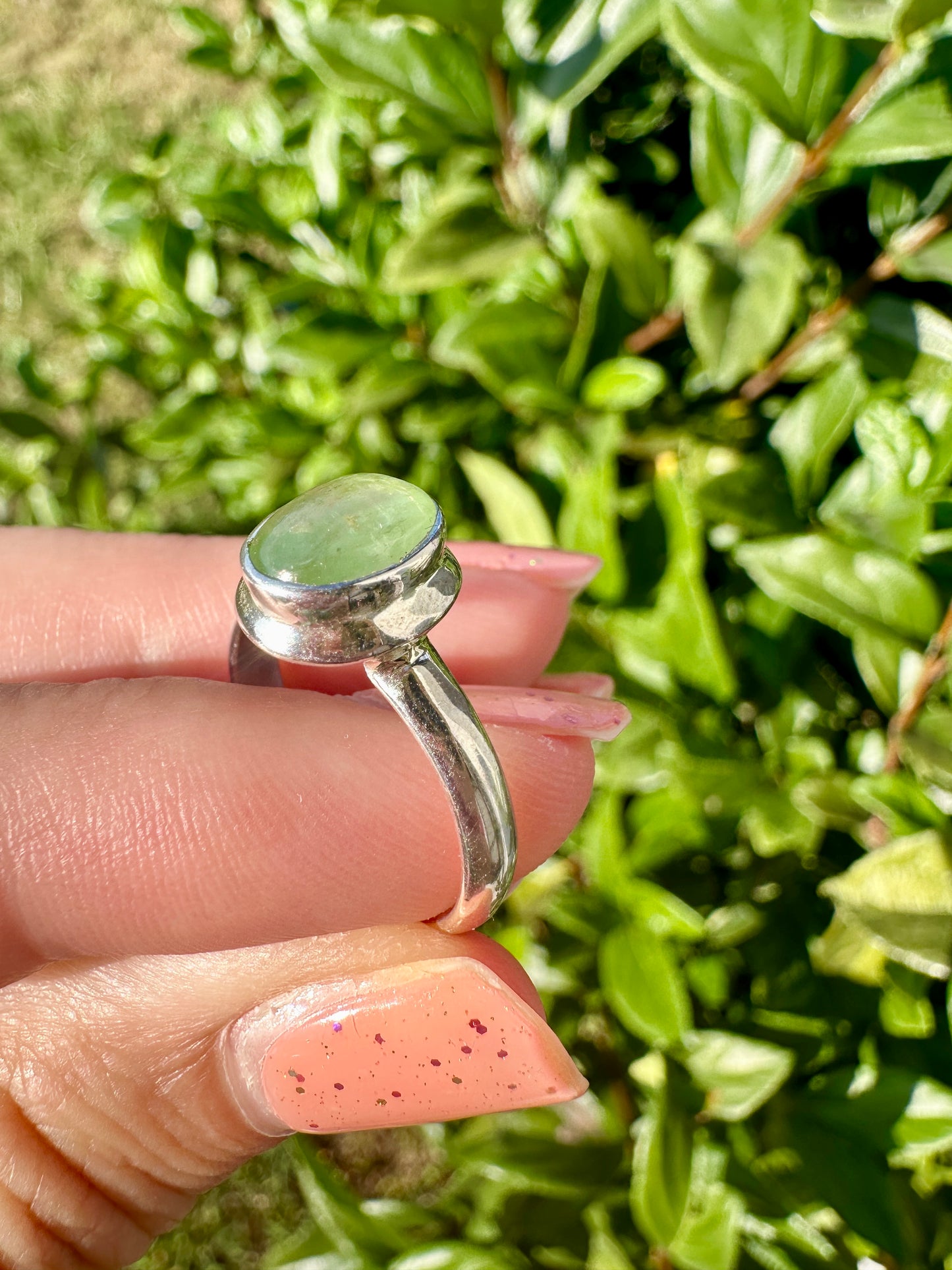 Green Kyanite Ring Size 7, Unique Handcrafted Gemstone Jewelry, Perfect Gift for Nature Lovers, Sterling Silver Elegant Accessory