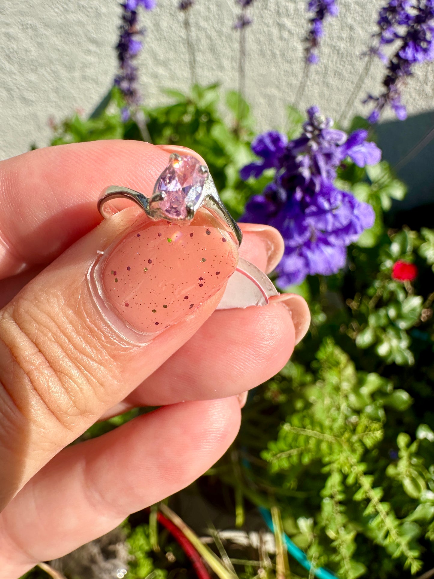 Pink Quartz Sterling Silver Ring Size 5 - Delicate Gemstone Jewelry for Girls, Perfect Gift, Elegant and Simple Design for Everyday Wear