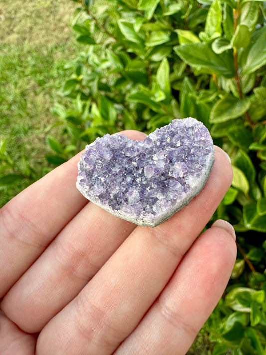 Uruguayan Amethyst Druzy Heart - Stunning Natural Gemstone, Perfect for Collectors and Home Decor, Radiant Purple Crystal Display