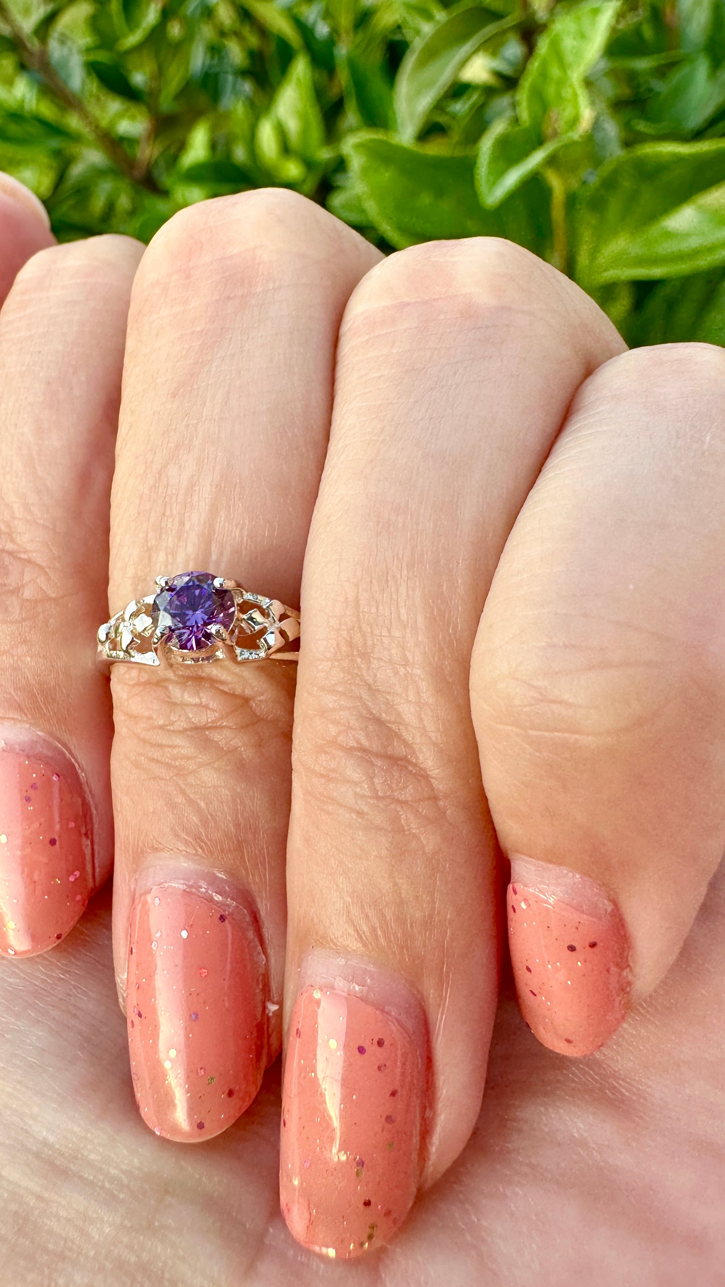 Amethyst Sterling Silver Ring Size 5 - Beautiful Purple Gemstone Jewelry for Girls, Elegant and Durable, Ideal Gift for Young Fashion Lovers