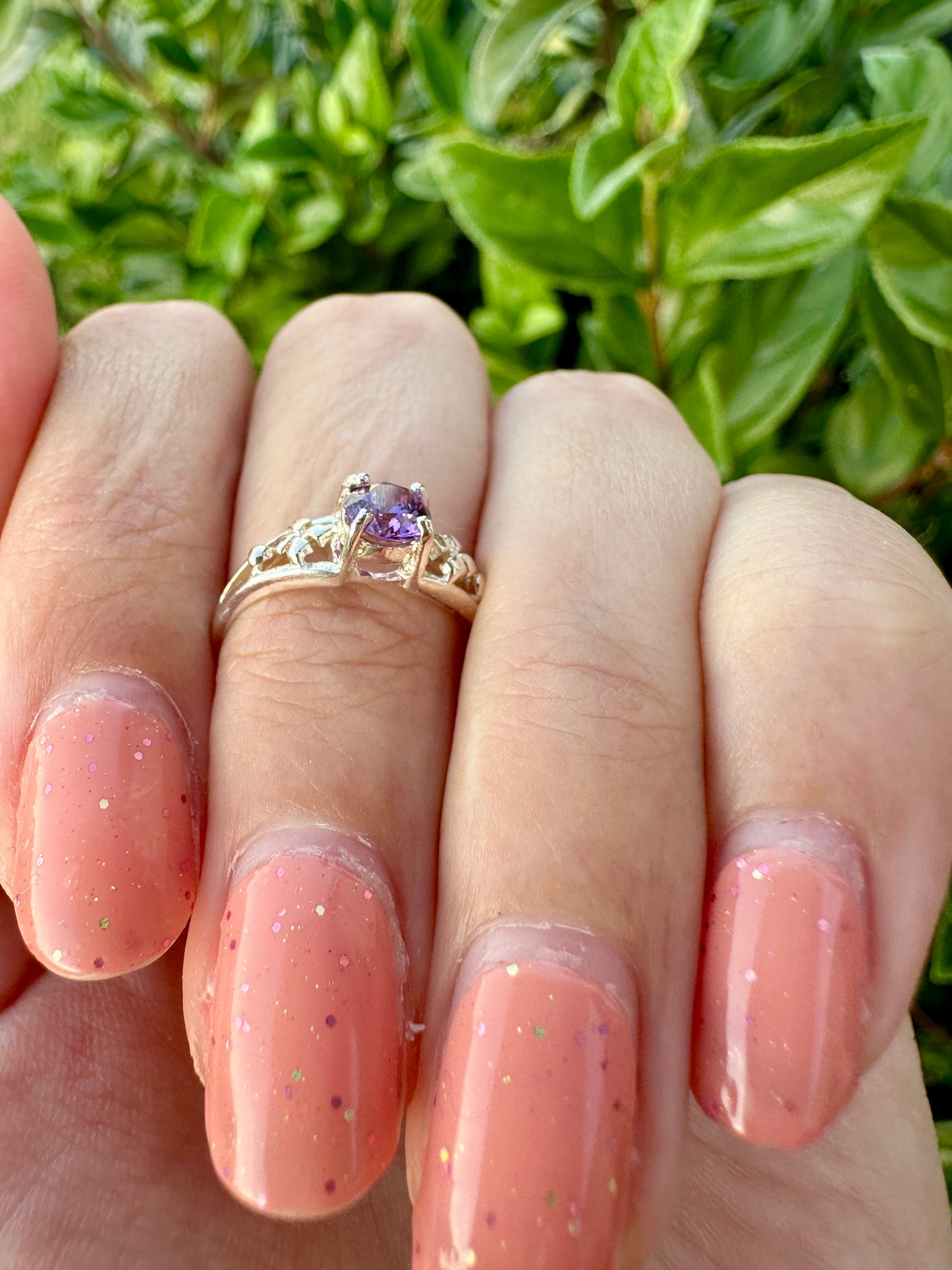 Amethyst Sterling Silver Ring Size 5 - Beautiful Purple Gemstone Jewelry for Girls, Elegant and Durable, Ideal Gift for Young Fashion Lovers