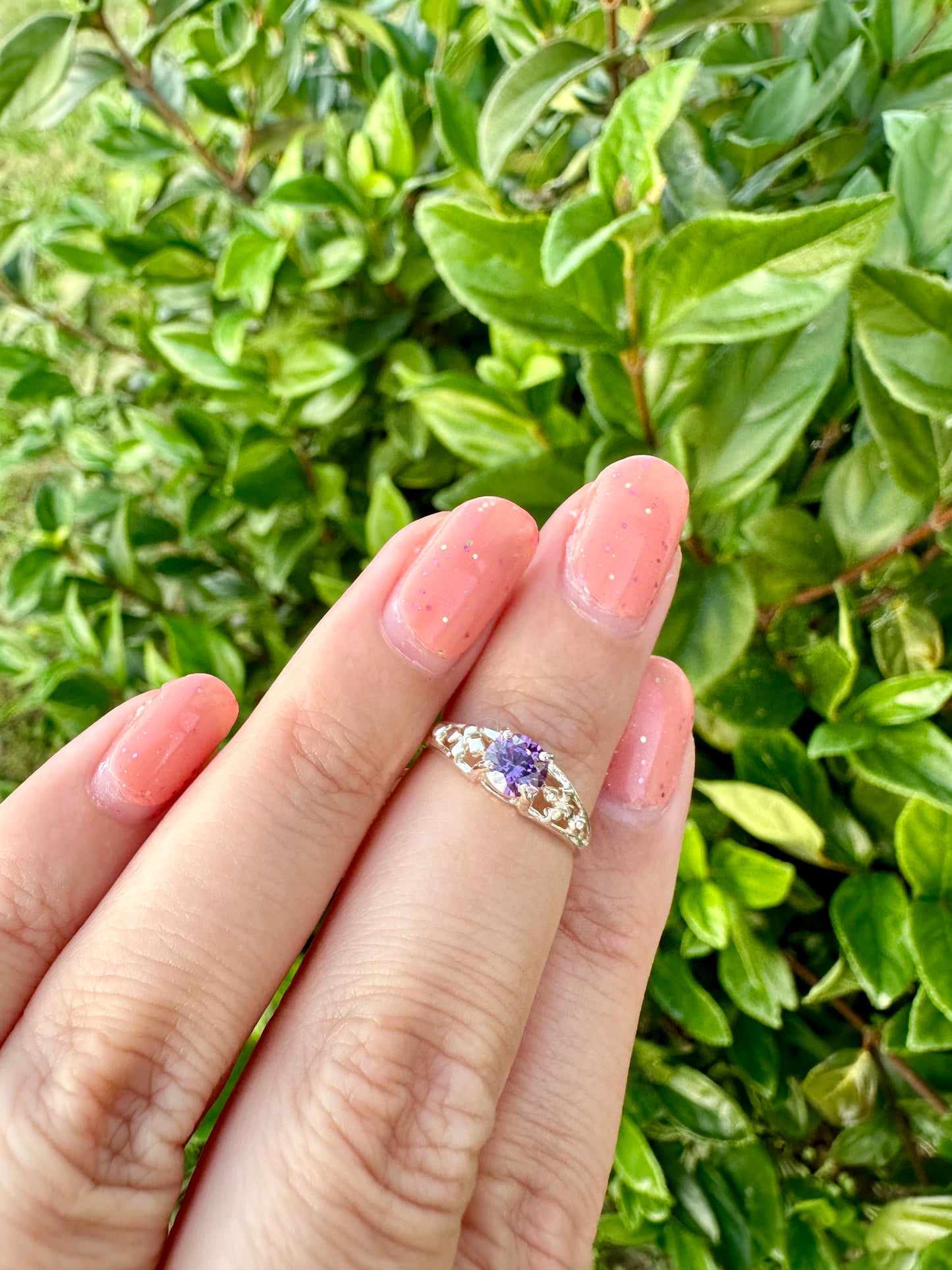 Amethyst Sterling Silver Ring Size 5 - Beautiful Purple Gemstone Jewelry for Girls, Elegant and Durable, Ideal Gift for Young Fashion Lovers