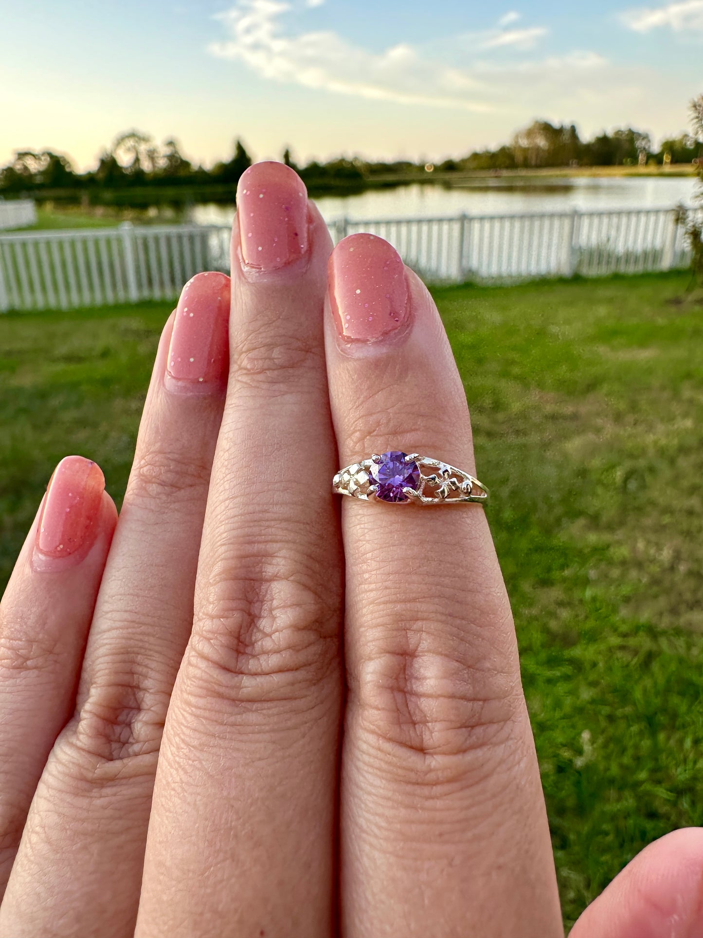 Amethyst Sterling Silver Ring Size 5 - Beautiful Purple Gemstone Jewelry for Girls, Elegant and Durable, Ideal Gift for Young Fashion Lovers