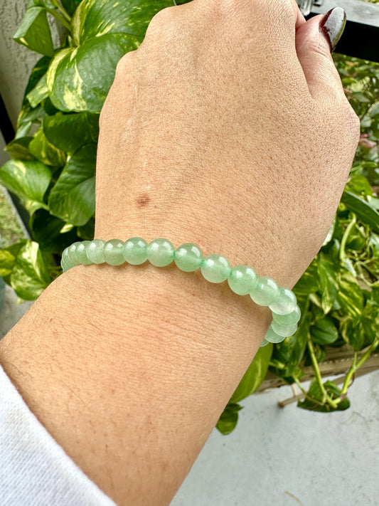 Green Aventurine Bracelet 6mm Beads: Embrace Prosperity & Heart Chakra Healing, Perfect for Balancing Emotions and Attracting Luck