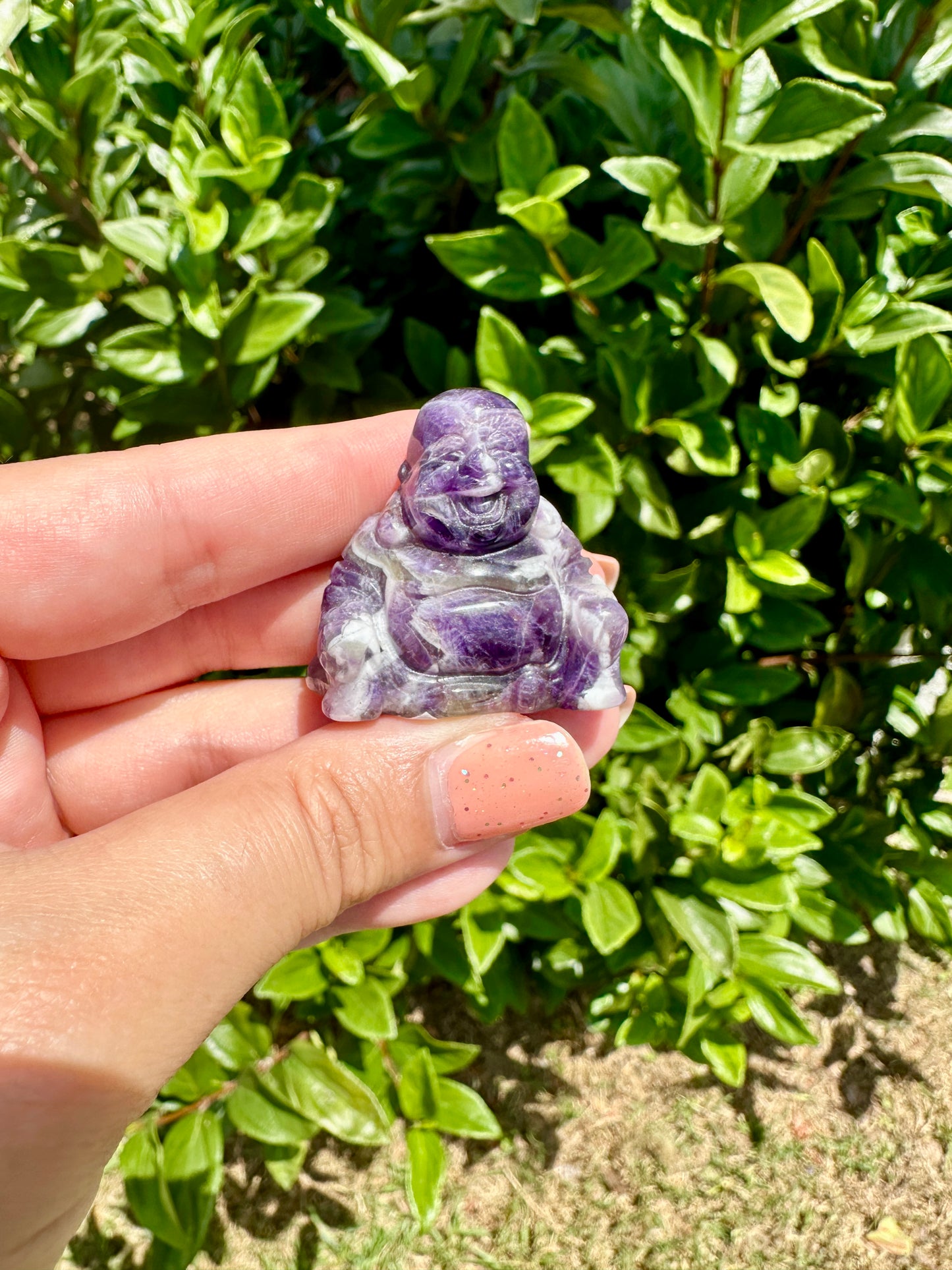 Dream Amethyst Buddha Carving: Serene Meditation Aid, Rich Purple Tones, Enhances Spiritual Decor, Perfect Zen Gift