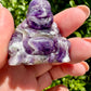 Dream Amethyst Buddha Carving: Serene Meditation Aid, Rich Purple Tones, Enhances Spiritual Decor, Perfect Zen Gift
