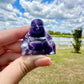 Dream Amethyst Buddha Carving: Serene Meditation Aid, Rich Purple Tones, Enhances Spiritual Decor, Perfect Zen Gift