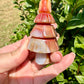 Striking Carnelian Tree Carving: Vibrant Orange Tones, Symbol of Growth and Energy, Ideal for Home or Office Decor
