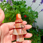 Striking Carnelian Tree Carving: Vibrant Orange Tones, Symbol of Growth and Energy, Ideal for Home or Office Decor