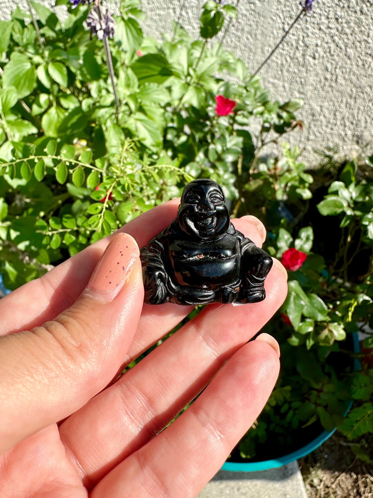 Black Obsidian Buddha Carving: Elegant Protection Symbol, Ideal for Meditation Spaces, Deep Reflective Finish