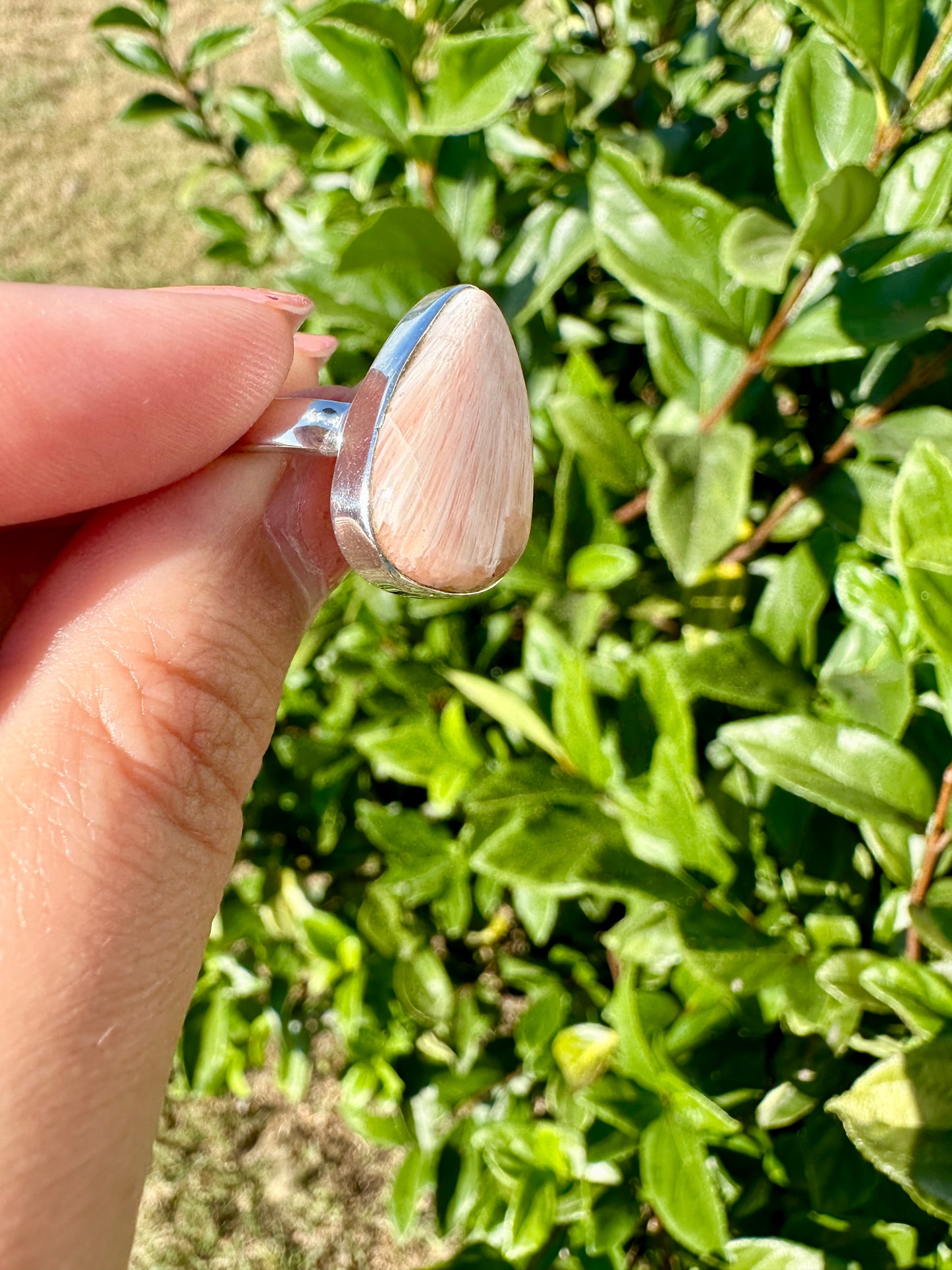 Elegant Sterling Silver Scolecite Ring - Size 8: Unique High Vibration Stone, Perfect for Spiritual Enhancement, Stylish Design