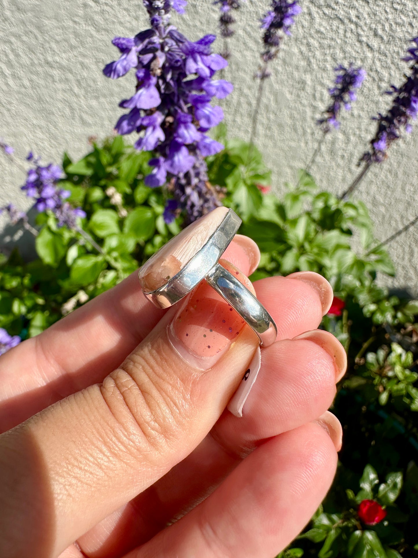 Elegant Sterling Silver Scolecite Ring - Size 8: Unique High Vibration Stone, Perfect for Spiritual Enhancement, Stylish Design