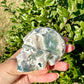 Moss Agate Skull Carving: Unique Symbol of Renewal and Nature, Perfect for Collectors and Spiritual Enthusiasts