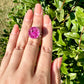 Cobaltoan Calcite Sterling Silver Ring Size 8 - Vibrant Pink Gemstone Jewelry for Love and Healing, Elegant Accessory