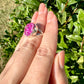 Cobaltoan Calcite Sterling Silver Ring Size 8 - Vibrant Pink Gemstone Jewelry for Love and Healing, Elegant Accessory