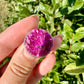 Cobaltoan Calcite Sterling Silver Ring Size 8 - Vibrant Pink Gemstone Jewelry for Love and Healing, Elegant Accessory