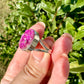 Cobaltoan Calcite Sterling Silver Ring Size 8 - Vibrant Pink Gemstone Jewelry for Love and Healing, Elegant Accessory