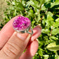 Cobaltoan Calcite Sterling Silver Ring Size 8 - Vibrant Pink Gemstone Jewelry for Love and Healing, Elegant Accessory