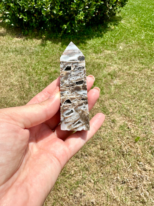 Druzy Sphalerite Tower - Dynamic Energy Amplifier for Grounding, Empowerment, and Enhanced Intuition, Ideal for Collectors