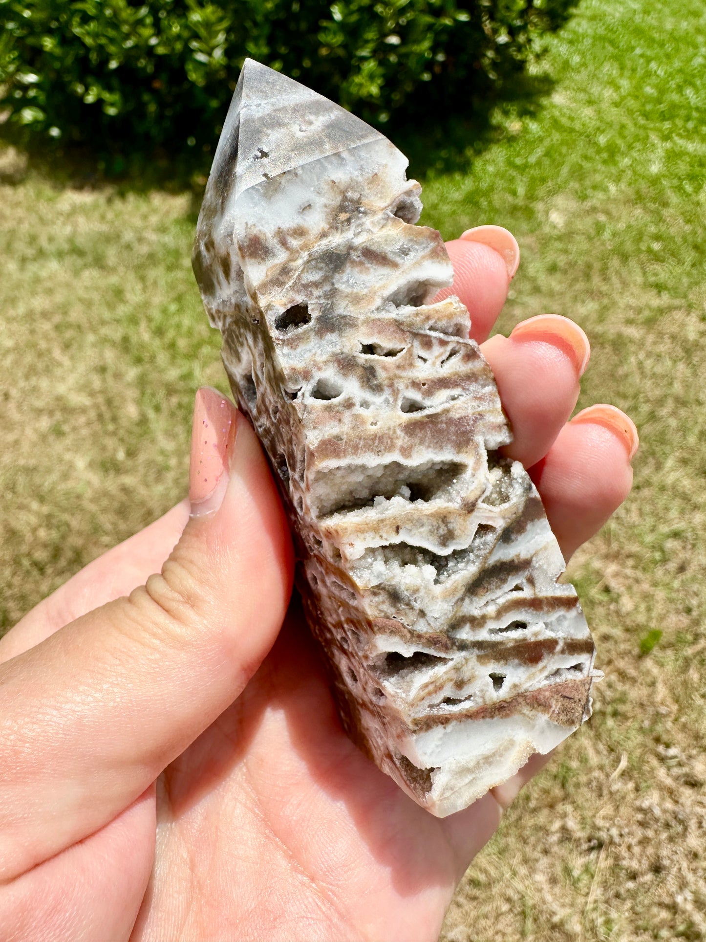 Druzy Sphalerite Tower - Dynamic Energy Amplifier for Grounding, Empowerment, and Enhanced Intuition, Ideal for Collectors