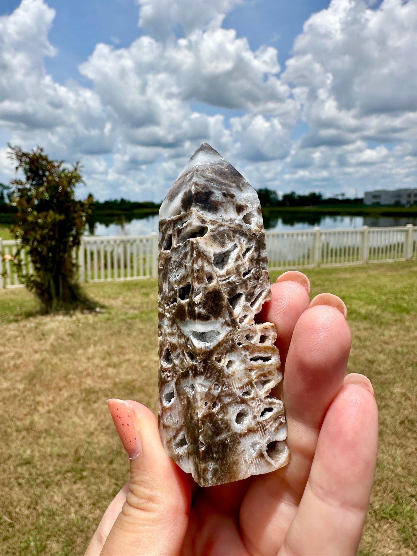 Druzy Sphalerite Tower - Dynamic Energy Amplifier for Grounding, Empowerment, and Enhanced Intuition, Ideal for Collectors