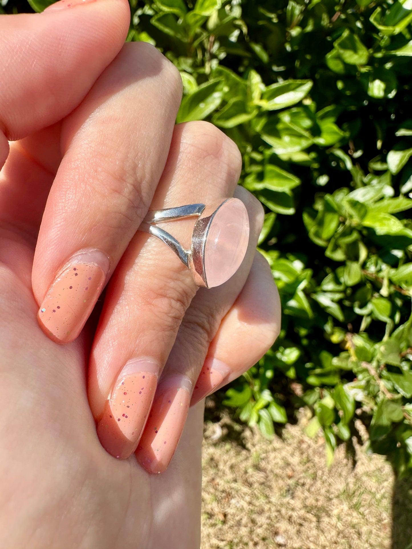 Rose Quartz Sterling Silver Ring, Elegant Size 6.5 Rose Quartz Gemstone Ring, Perfect Gift for Her, Handcrafted Pink Quartz Jewelry