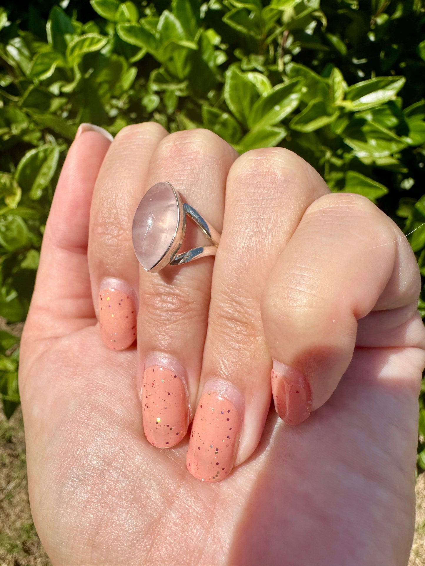 Rose Quartz Sterling Silver Ring, Elegant Size 6.5 Rose Quartz Gemstone Ring, Perfect Gift for Her, Handcrafted Pink Quartz Jewelry