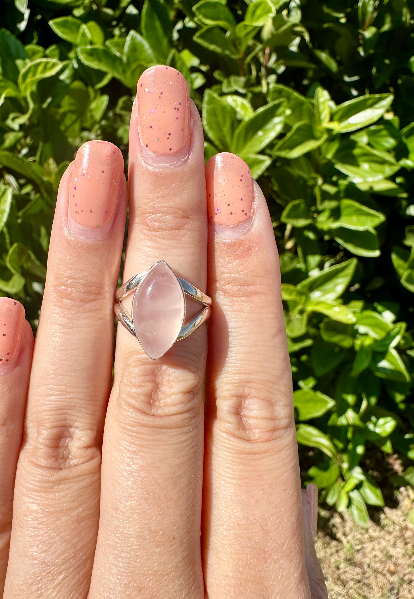 Rose Quartz Sterling Silver Ring, Elegant Size 6.5 Rose Quartz Gemstone Ring, Perfect Gift for Her, Handcrafted Pink Quartz Jewelry