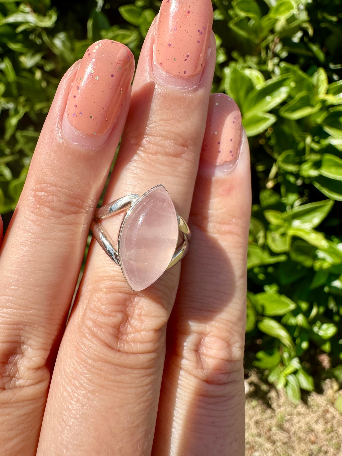 Rose Quartz Sterling Silver Ring, Elegant Size 6.5 Rose Quartz Gemstone Ring, Perfect Gift for Her, Handcrafted Pink Quartz Jewelry