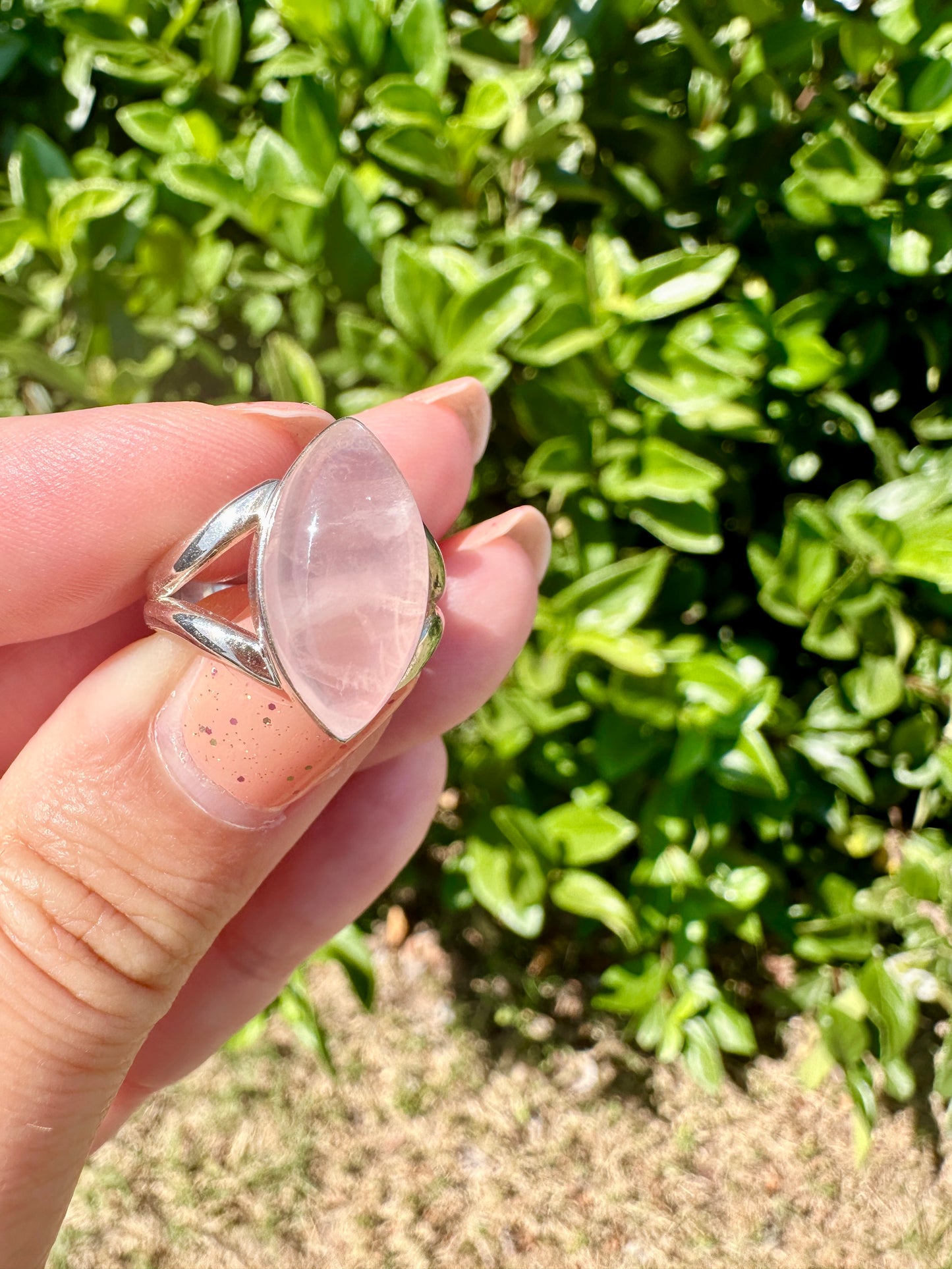 Rose Quartz Sterling Silver Ring, Elegant Size 6.5 Rose Quartz Gemstone Ring, Perfect Gift for Her, Handcrafted Pink Quartz Jewelry