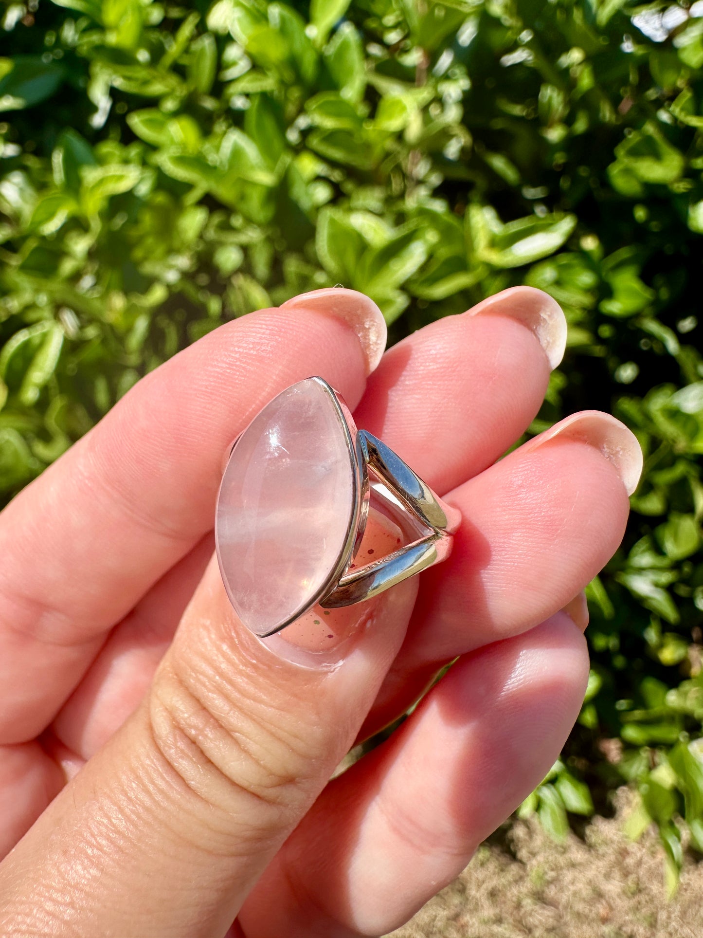 Rose Quartz Sterling Silver Ring, Elegant Size 6.5 Rose Quartz Gemstone Ring, Perfect Gift for Her, Handcrafted Pink Quartz Jewelry