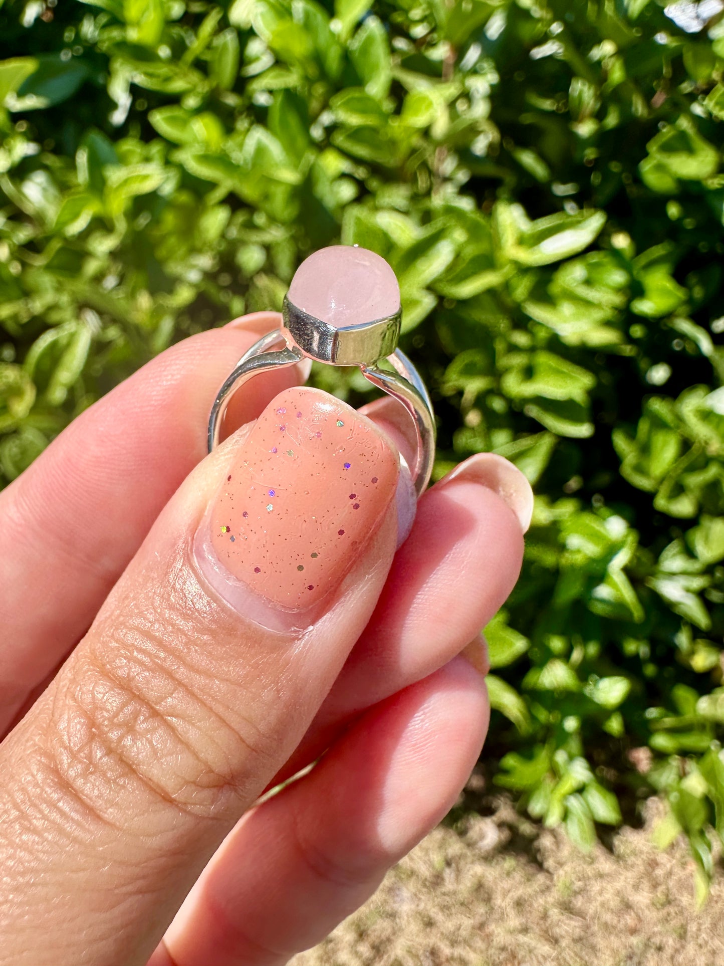 Rose Quartz Sterling Silver Ring, Elegant Size 6.5 Rose Quartz Gemstone Ring, Perfect Gift for Her, Handcrafted Pink Quartz Jewelry