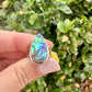 Paua Shell Sterling Silver Ring, Iridescent Abalone Ring for Women, Boho Shell Jewelry Size 6.25, Nature-Inspired Gift for Her