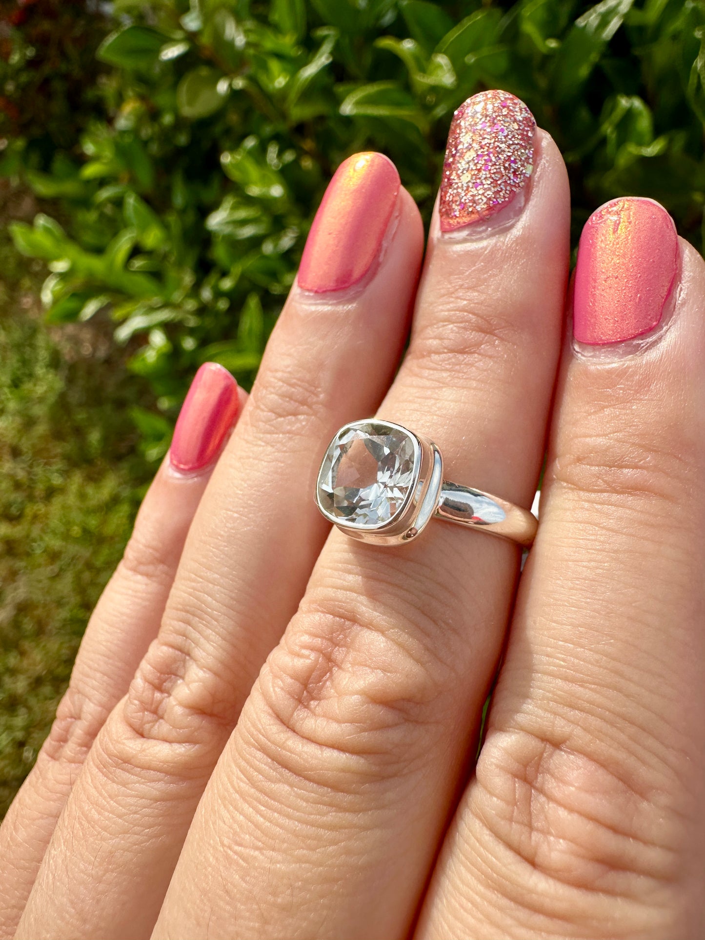 White Topaz Ring Size 6.25, Sterling Silver Topaz Engagement Ring, Elegant Solitaire Ring, April Birthstone Jewelry, Perfect Gift for Her