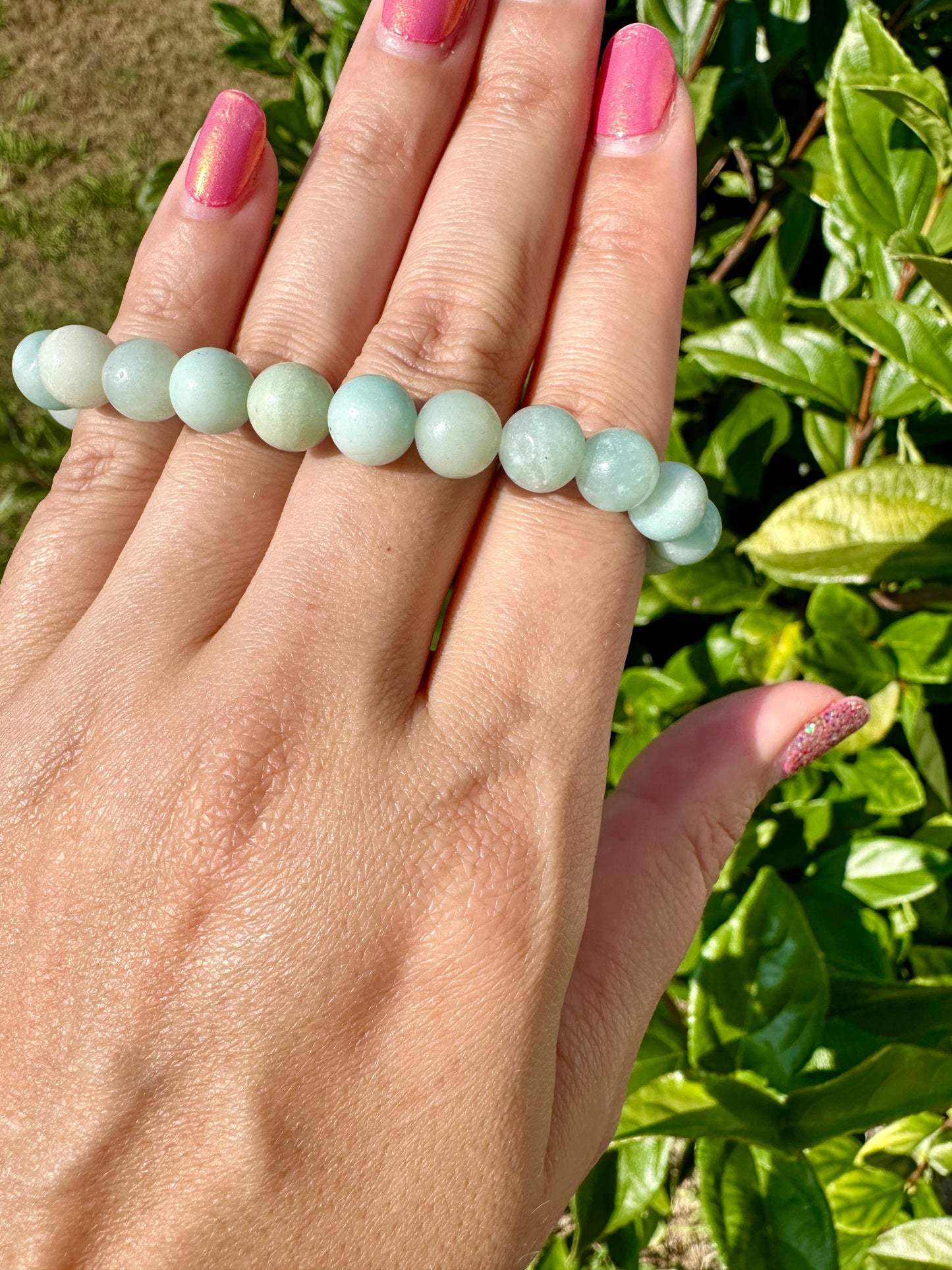 Chic Amazonite Bracelet with 8mm Beads - Embrace Calmness & Harmony, Perfect Accessory for Daily Wear or Meditation