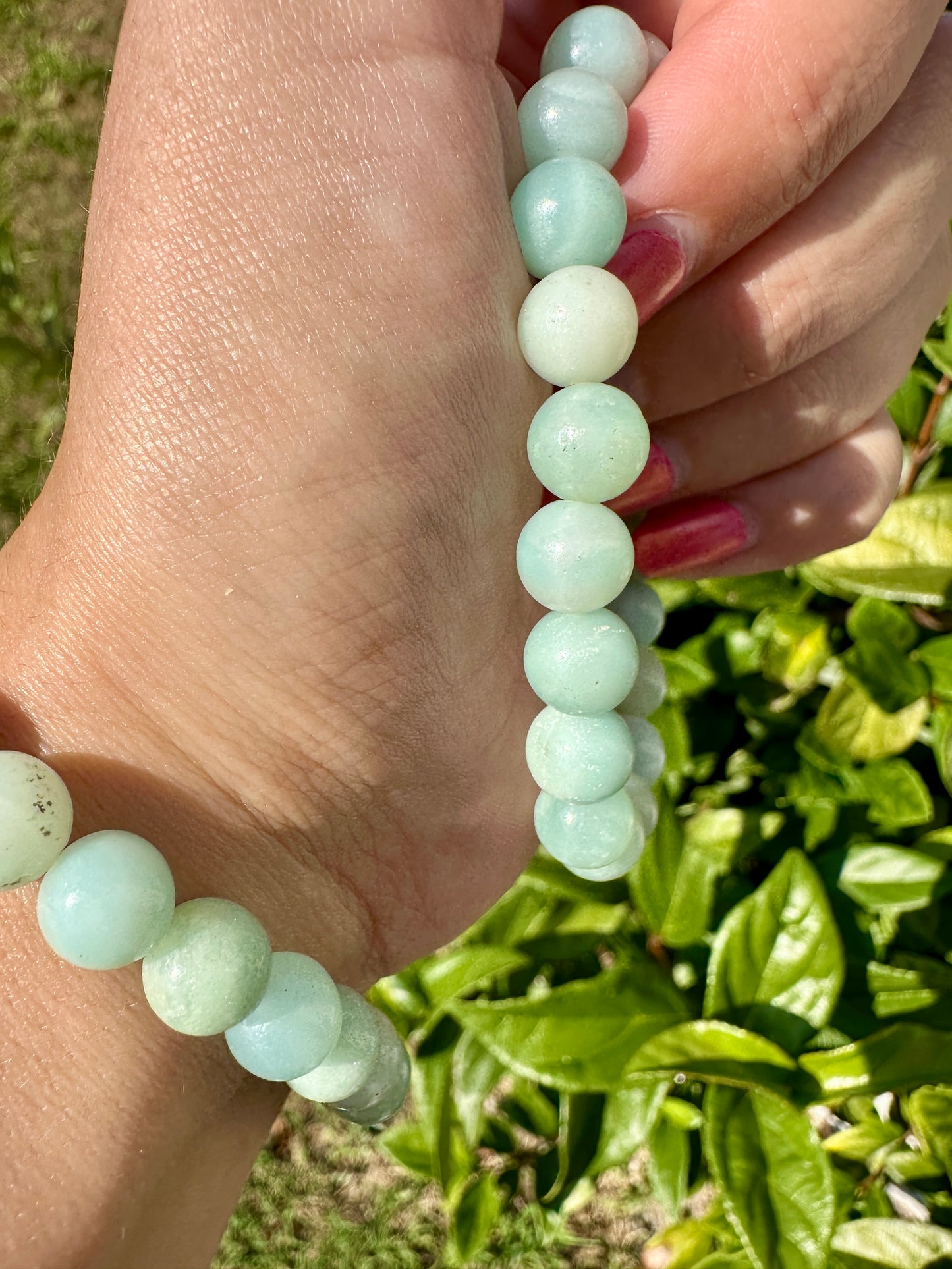 Chic Amazonite Bracelet with 8mm Beads - Embrace Calmness & Harmony, Perfect Accessory for Daily Wear or Meditation