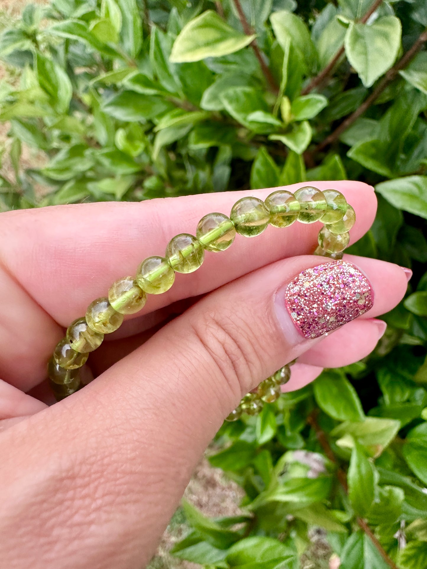 Elegant 5.5mm Prehnite Bead Bracelet – Natural Stone Stretch Bracelet for Healing and Style – Unisex Jewelry Gift