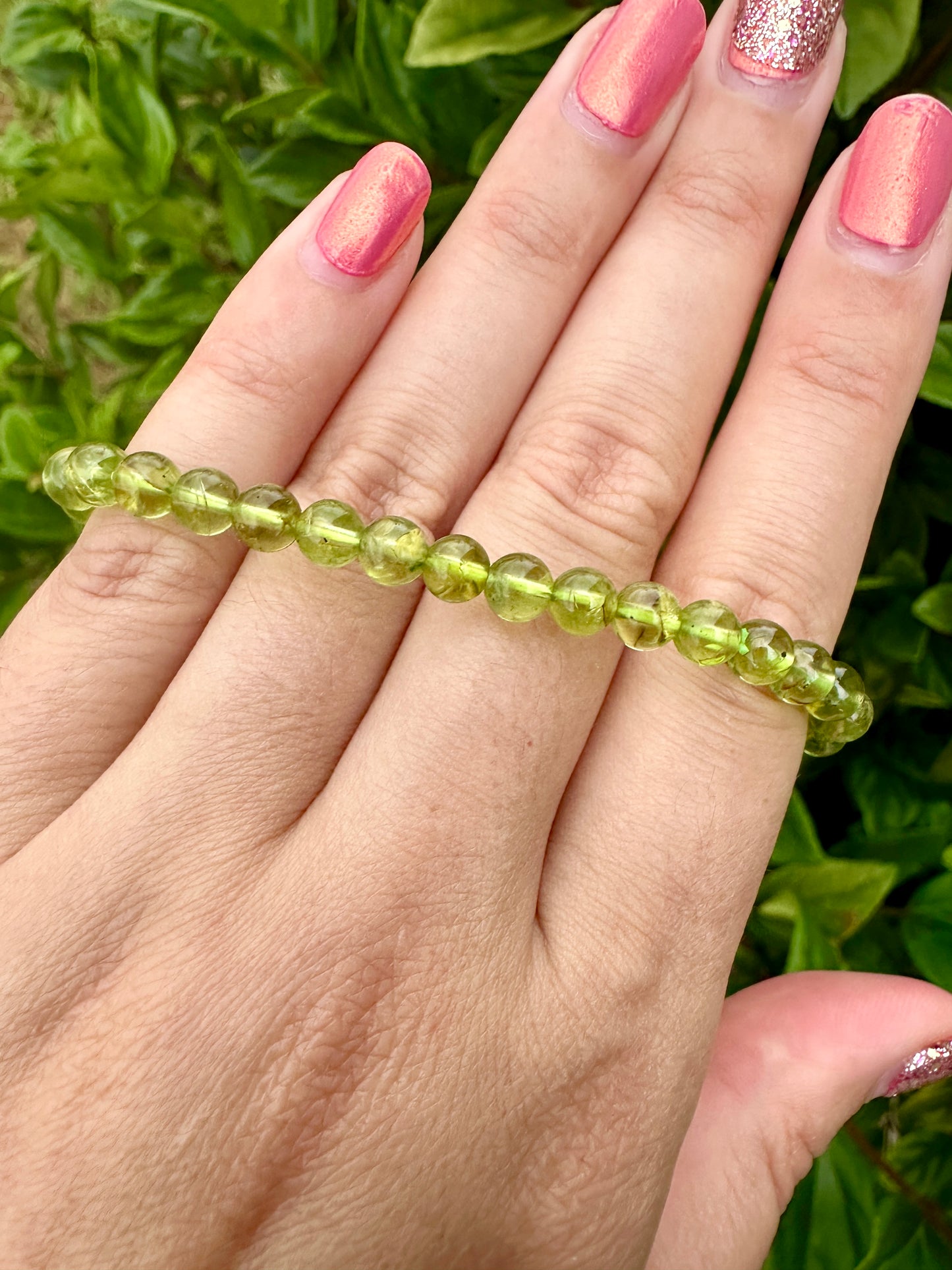 Elegant 5.5mm Prehnite Bead Bracelet – Natural Stone Stretch Bracelet for Healing and Style – Unisex Jewelry Gift