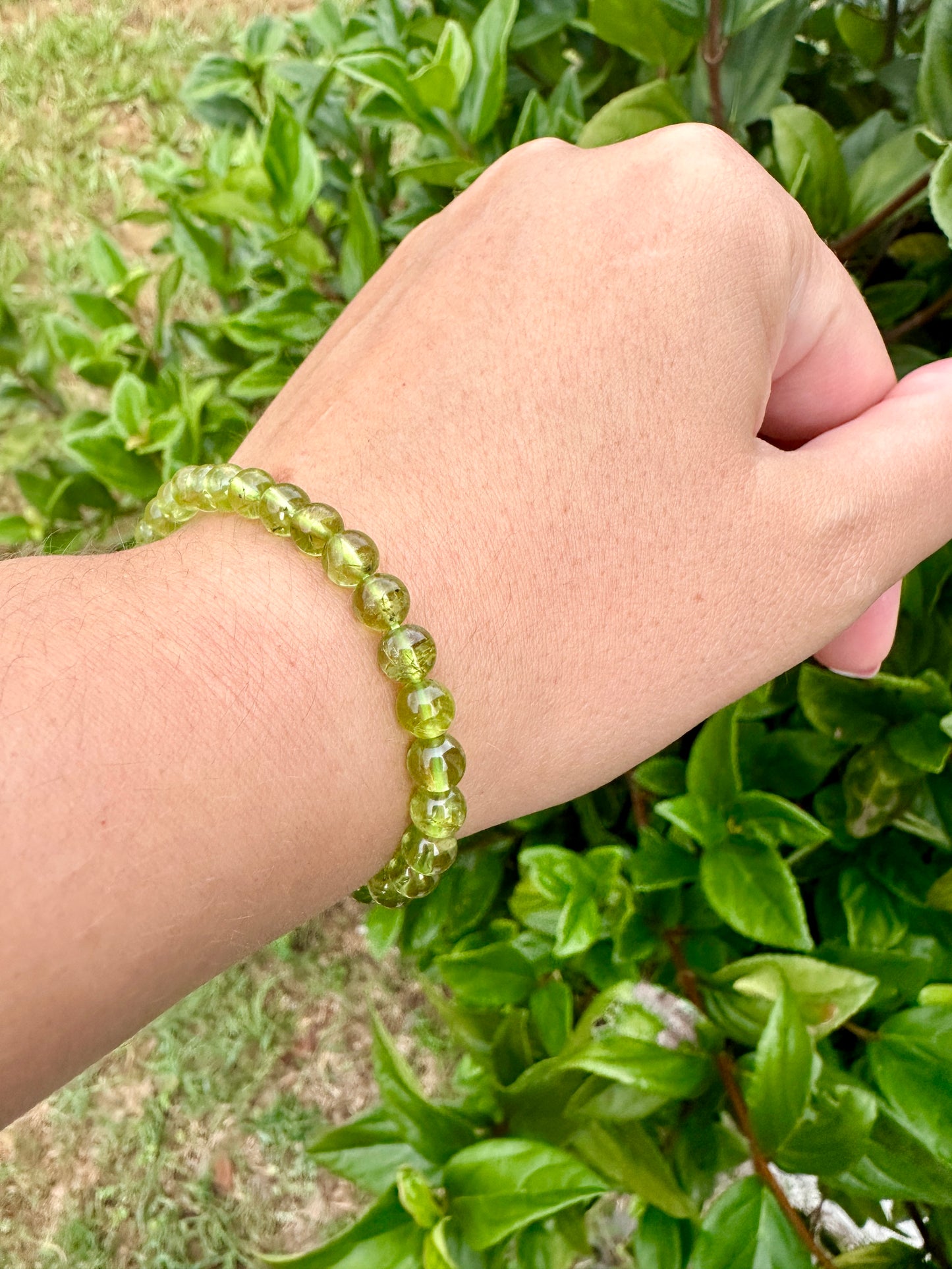 Elegant 5.5mm Prehnite Bead Bracelet – Natural Stone Stretch Bracelet for Healing and Style – Unisex Jewelry Gift