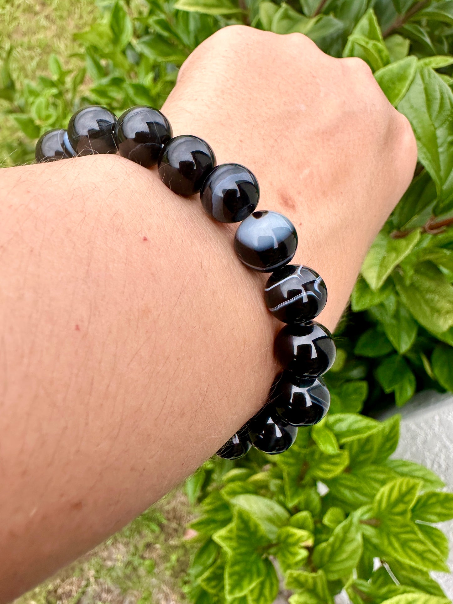 Elegant Black Onyx Bracelet with 10mm Beads - A Powerful Protector and Style Statement, Perfect for Daily Wear and Energy Work