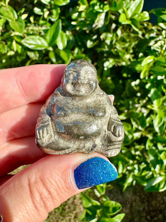 Exquisite Pyrite Buddha Carving - Perfect for Meditation and Home Decor, Add a Touch of Zen and Tranquility