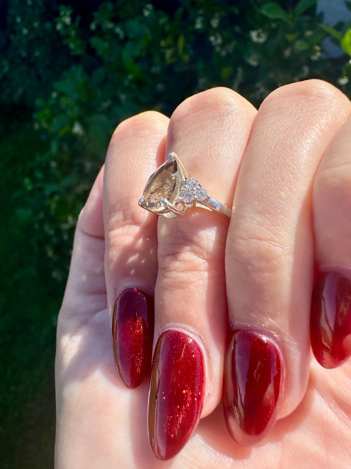 Elegant Smoky Quartz Sterling Silver Ring - Size 6.25, Sophisticated Jewelry for Grounding and Protection