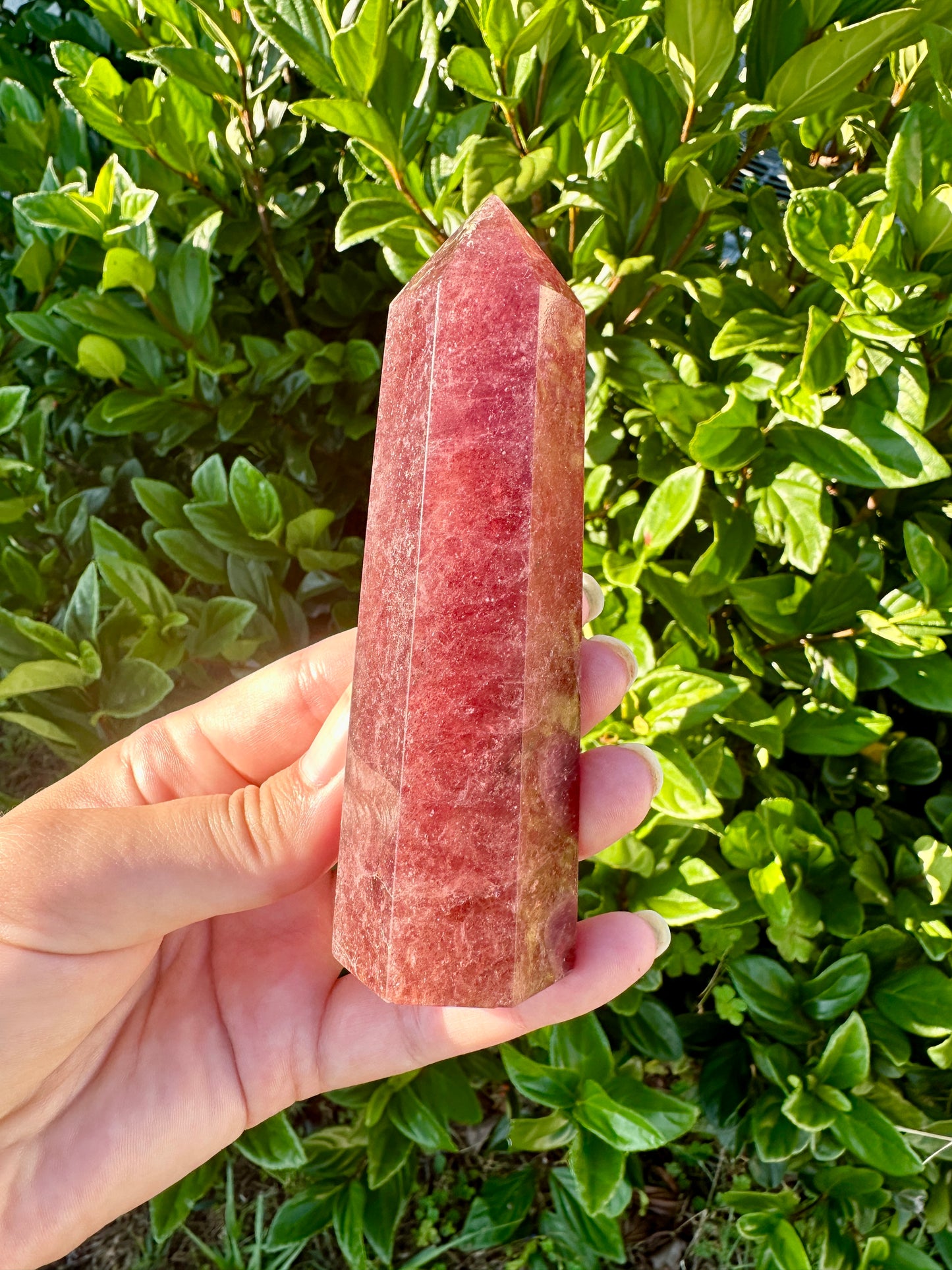 Beautifully Crafted Strawberry Quartz Tower for Healing, Meditation, and Decor - Natural Crystal Point for Energy Balancing and Spiritual Growth